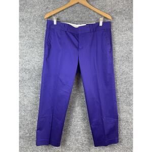 BANANA REPUBLIC BLACK PURPLE RYAN FIT ANKLE CROP PANT 12 NWT